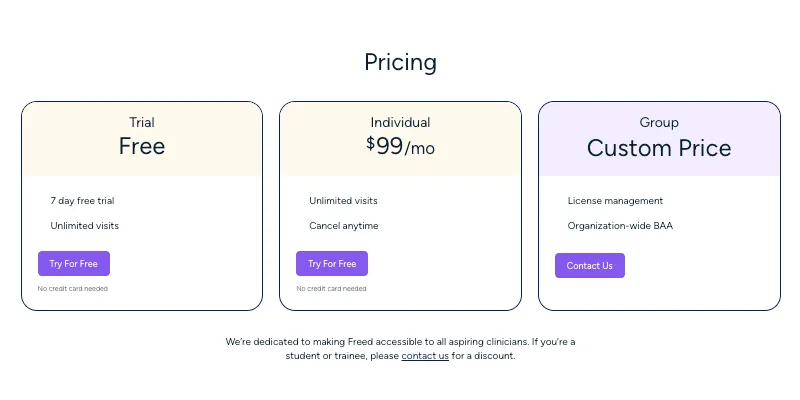 Freed AI Review: Freed AI Pricing Plans